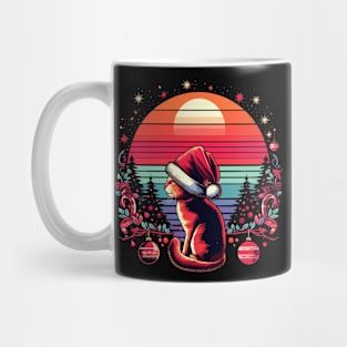 Meowy Christmas Retro cat vintage sunset Mug